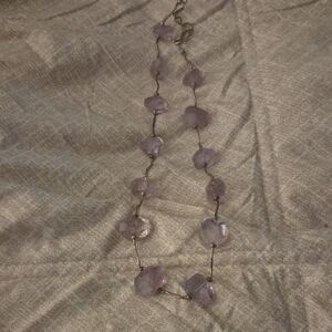 Raw Amethyst And Silver Necklace